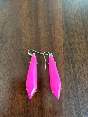 Kendra Scott Neon Pink Faceted Drop Earrings